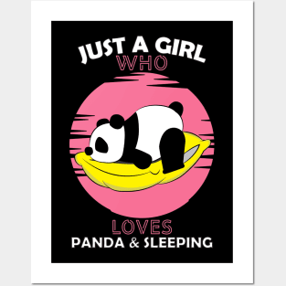 Just a Girl Who Loves PANDA SLEEPING Posters and Art